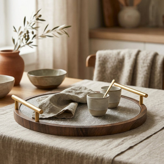 Wooden Tray Set 2 Pcs